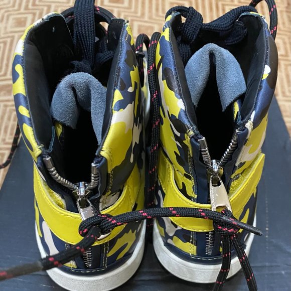 DOLCE&GABBANA - High-Top Sneaker - in neon yellow/black/white - MEN 10.5 (43.5) main image 6